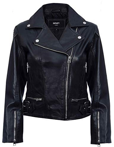 Ladies Leather Jacket Classic Biker Style Real Leather Womens Jacket