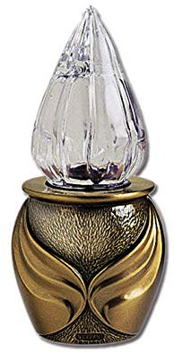 legendURN Grablaterne mit Flamme Gold klein | Diese Laterne Wird aus Bronze gefertigt und hat eine selbstleuchtende Flamme. Grö