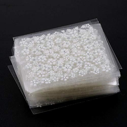 Random 30 Sheets 3D Nail Sticker Transparent Bottom White Flower Leaf Butterfly Series Nail Sticker Decoration