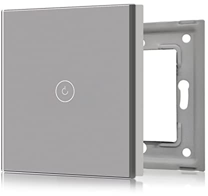 BSEED Nueva Versión Interruptor de Luz de Pared Panel de Vidrio Táctil Solo 1 Gang gris 86 * 86 mm