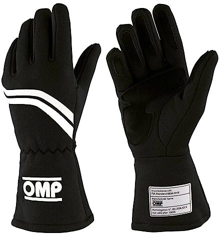 OMP Dijon Handschuhe My2021 schwarz Größe M FIA 8856-2018,