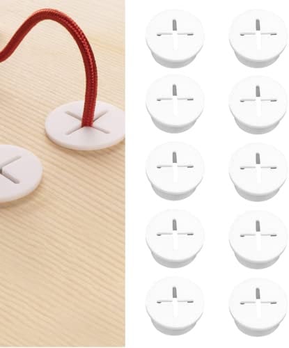 Morobor Flexible Silikon-Kabeldurchführung, 25 mm, weiße Gummidichtungen für Schreibtisch, Tisch, Drahtlochabdeckung, Kabelmanagement, Draht-Organizer, 10 Stück
