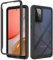 Handyhülle Kompatibel mit Samsung Galaxy A72 Hülle | Schutzhülle für Galaxy A72 Stoßfest Outdoor Cover 2 Teilig TPU Bumper Case mit Kanteschutz | Schwarz