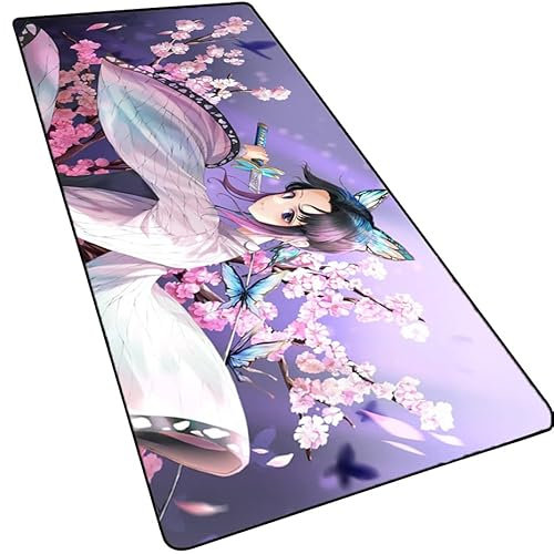 Demon Extended Slayer Tapis de souris de jeu XXL (90 x 40 cm), grand tapis de souris dessin animé, base en caoutchouc antidérapant, étanche, accessoires de bureau, tapis de souris pour le travail, les