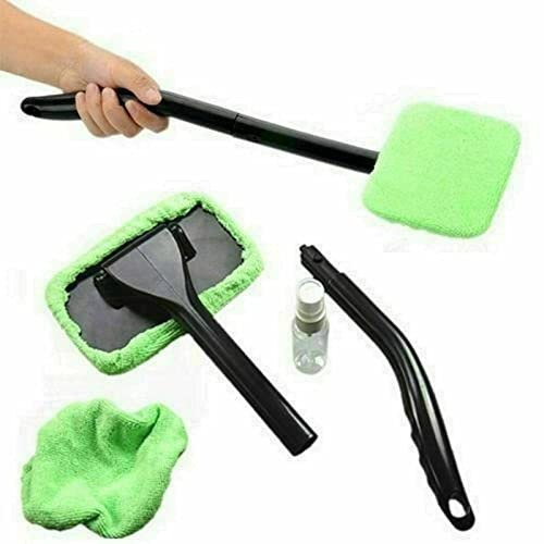 AL-FAHMI Microfiber Long Handle Car Windscreen Cleaner Tool Cloth Demister Pad Inside Window Glass Cleaning Fog Moisture Removal