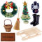 8er Miniatur Wichteltür Zubehör Weihnachten Set Zubehör Schlitten Kranz Weihnachtsbaum Laterne Besen Stiefel Mini Ornament für basteln