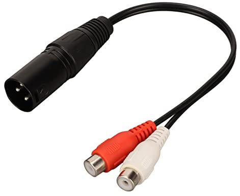 VBESTLIFE Câble Répartiteur XLR Mâle vers 2 Femelle Y, 3 Broches 0,66 M Câble XLR Mâle vers Double Femelle, Adaptateur de Cordon de Son à Réduction de Bruit, pour Amplificateurs de