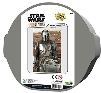 Star Wars 35587 Mandalorian and The 3D Lenticular Puzzle in Box, Schwarz, Estándar