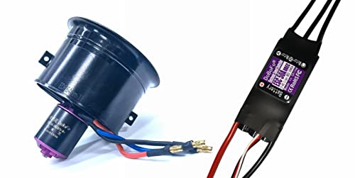 DoBoFo EDF 64mm 3S 3900KV 12.6V 11 Blades with 50A ESC, Electric Ducted Fan with Electronic Speed Controller, RC Jet Engine, Brushless Motor, Remote Control Model Replacement Airplane Parts DIY
