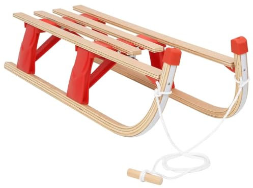 vidaXL Solid Wood Folding Sledge Outdoor Playset Toy Wooden Snow Sleigh Toboggan Sled Snow Scooter Foldable Sled Toboggan Sledge 110 cm