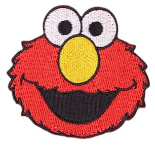 Gummi-Patch mit Haken- und Schlaufenrückseite, Aufnäher für Rucksäcke und Westen für Cross-Training und Fitnessstudio (Elmo)