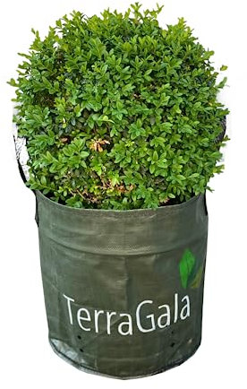 TerraGala Gartensack, Pflanzsack, Laubsack aus recyceltem Kunststoff, 15l Fassungsvermögen, Ø 30cm, 30cm Höhe (5 Stück)