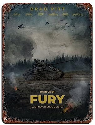KOURT Fury Filmposter Blechschild Vintage Metall Pub Club Cafe Bar Home Wandkunst Dekoration Poster Retro 30 x 40 cm