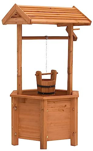 SKM Jardinière à puits à Souhait de Jardin 40x40x84cm Bois de Sapin, Weight:4.4 kg,47238