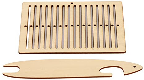 Eujgoov 2 Teiliges Webstuhl-Set aus Holz, Starrer Webstuhlständer, Rückengurt, Webrahmen, Webstuhl, Kunsthandwerk für Armband Tasche Gürtel Kameragurt