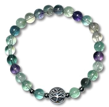 Majas Perlen Edelstein Armband Handmade aus verschiedenen Edelsteinen mit Lebensbaum aus Edelstahl Silber oder Gold - Spiritueller Schmuck - esoterisches Geschenk - personalisierbar