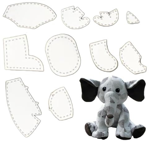 Memory-Tier-Vorlagen-Lineal-Set - Memory-Tiermuster zum Nähen mit Anleitung,Memory Animal Patterns Niedliches DIY-Elefant-Acryl-Quilt-Schablonen-Schneidset Holdes