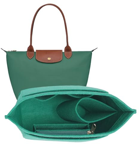 LOUKAYCCI Filz-Geldbörsen-Organizer-Einsatz für Longchamp Le Pliage S Handtascheneinsatz (klein, grün)