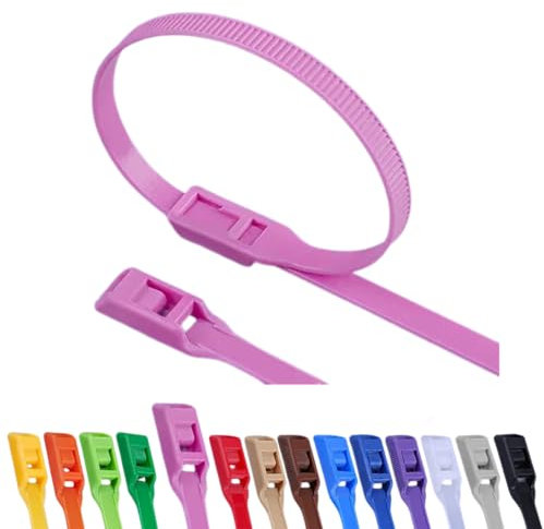 100 unidades brida cabeza plana 350 x 8 mm seguras para parque infantil castillos hinchables bolas seguridad para niños bebes duraderas agarre fuerte (Rosa)