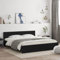 vidaXL Super King-Size Bed Frame with Headboard, Black - 180x200 cm, Engineered Wood, Plywood Slats, Modern Bedroom Furniture, For 180x200 cm Mattress