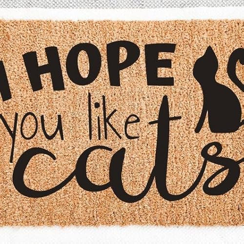 MIAOMANSENSTORE Door mat indoor I Hope You Like Cats Quote Doormat, Cat Lovers Home Decorative Welcome Doormat Home Decor