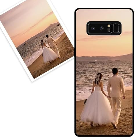 KARTXITAI personalisierte Handyhülle Kompatibel mit Samsung Galaxy Note 8,Stoßfeste Schutzhülle mit Weiche Bumper hülle selber gestalten-case personalisiert mit Foto,Bildern,oder Text -SCHWARZ