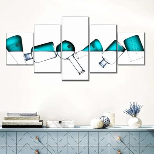 LDHZSS Lienzos Decorativos Cuadros Pared Lienzo Vasos De Ciencia Arte de Pared de Lienzo 5 Piezas Cuadros Decoracion Salon Modernos Cuadros para dormitorios