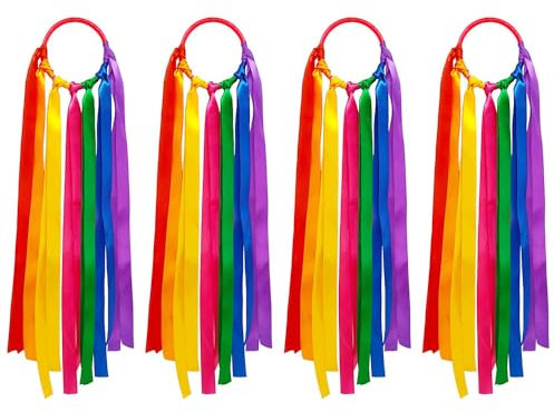 Sarini 4pcs Rainbow Ribbons Rainbow Ribbon Dance Ribbon Colorful Gymnastics Rhythm Ribbon