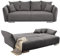 Big Sofa 242x131 cm mit Schlaffunktion, Stauraum, Armlehnenverstellung, Lounge Couch mit Federkern und Wellenunterfederung, Liegefläche 168x199 cm, Bezug Cord in Grau Anthrazit / 17214