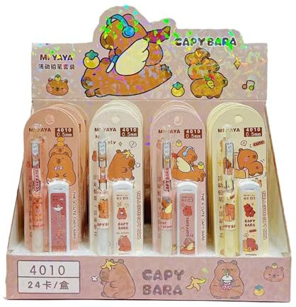 1 lot de crayons mécaniques sur le thème Kawaii Capybara, outils d'écriture artistique pour l'école et le bureau, cadeaux originaux de papeterie