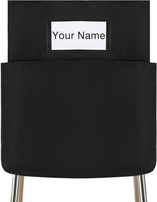 TOCCOOL Classroom Chair Back Storage Bag, Large Capacity Oxford Cloth Seat Bag with Name Card Slot, Multi-Pocket Design, Suitable for Classroom and Home (Black)