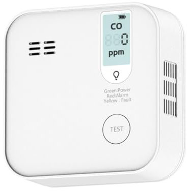 SECAIR CO Kohlenmonoxid Melder mit 10 Jahr Batterie,Digitalem LCD-Display, Mini Tragbar CO-Warnmelder für Wohnmobil,Familie EN50291 Zertifiziert