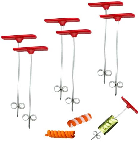 Vordpe Lot de 6 coupe-pommes de terre en spirale, en spirale, pour pommes de terre, frites, concombres ou carottes