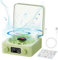 Tocadiscos vintage - Tocadiscos de vinilo, tocadiscos con iluminación ajustable Btt | Tocadiscos de ABS transparente con ondulación 'agua de diseño elegante, tocadiscos de 1500 mA con altopar