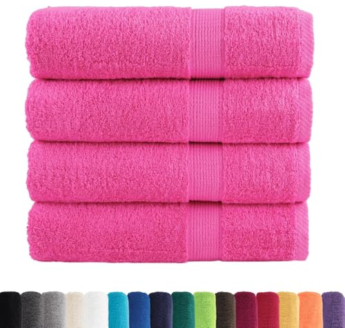 vidaXL Premium-Duschtücher SOLUND 4 STK. Rosa 70x140 cm 600 g/m²