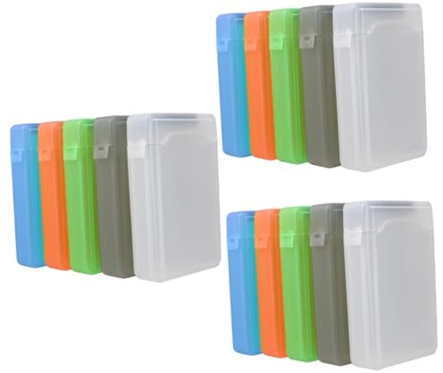 BELLIFFY 15 Piezas Caja de protección del Disco Duro Conducir Funda para portátil Cajas de plástico de almacenaje Cajas almacenaje plástico Caja del Disco Duro Titular de Almacenamiento AbS