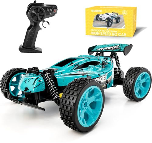 Tecnock Ferngesteuertes Auto für Kinder, 1:18 High Speed 20 KM/H RC Auto 2WD RC Buggy, 2.4GHz Off Road Rennauto mit wiederaufladbaren Batterien, Spielzeug Geschenk für Jungen und Mädchen