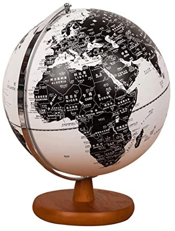 DUddTTW Globus Beleuchteter Globus mit Massivholzständer, Globen, schwarz, Antik-Weltkugel, Hd, leicht lesbare geografische Globen, Desktop-Dekoration Übersichtlicher