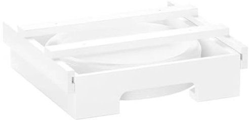 Stytpwra - Dispensador de platos de papel para soporte de platos de bambú bajo armario de 9 pulgadas, encimera de cocina, soportes para dispensadores de platos verticales, A