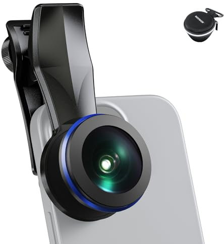 NEEWER 200° Fischaugen VR Objektiv mit 17mm Gewinde, Handy Fish Eye Lens Klammer für Panorama Blick, Live Streaming, Außenlandschaft, Architektur, kompatibel mit iPhone 16 Pro Max S24 Ultra