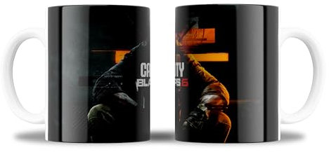 Newseny BlackOps 6 Tasse de Jeu Vidéo COD pour Joueurs et Fans | Apportez l'Action à Chaque Gorgée ! Céramique 355 ml (LogoCaratula)