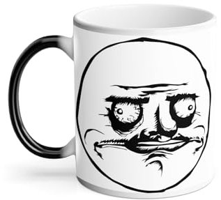 Thermoreagierende Tasse Magische Tasse – Me Gusta Meme Face Internet Troll Fun Witz – 325 ml