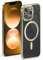 ONEFLOW Aura Case for Apple iPhone 12 Pro Max Case Compatible with MagSafe, Mobile Phone Case with Camera Protection, Protective Case for Inductive Wireless Charging, Silicone Case Transparent, Gold