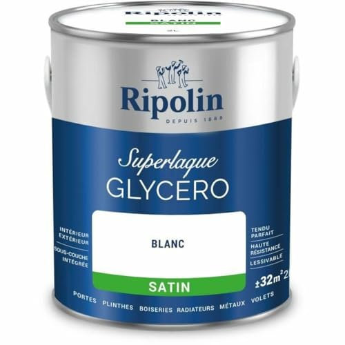 Laque glycéro - RIPOLIN - 447559 - Blanc - Satin - 2 L