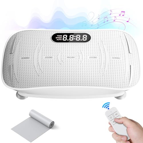 TLGREEN Vibrationsplatte Eingebauter Bluetooth-Lautsprecher, Automatische Geschwindigkeitsregelung, 10-Gang-Einstellung, Leiser Motor, Heim Fitness Training, Fettverbrennung, Ganzkörpertraining