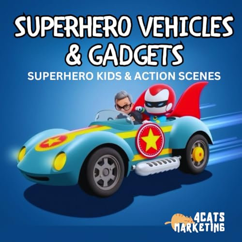 Superhero Vehicles & Gadgets - Coloring Book for Kids, Teens and Adults with Easy and Simple Designs for Relaxation (Superhero Kids & Action Scenes - ... and Simple Designs for Relaxation, Band 6)