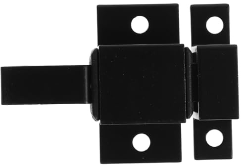 Veemoon Lot de 2 Loquet A Ressort en Alliage D'aluminium Noir, Verrou de Porte Latérale à Fermeture Automatique, Installation Facile pour Porte et Armoire, Maison et Bureau