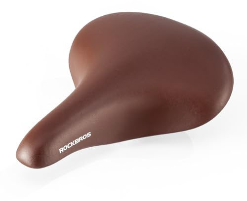 ROCKBROS Fahrrad Sattel Retro Vintage, Fahrradsattel für Damen & Herren, Komfortabler Citybike Sitz mit Federung, Ergonomischer & Wasserabweisender Fahrradsitz für Trekking & Cruiser