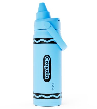 CamelBak Crayola Chug Stainless Steel Water Bottle 16oz, Sky Blue | Vacuum Insulated Steel, Spill Resistant Chug Lid, Durable Stainless Steel, Protective Silicone Base, Easy Carry Design