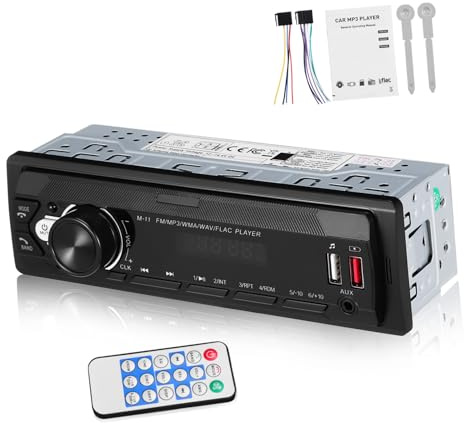 Alipis 12v Universal Car Radio Receiver Mp3 Player Usb Disk Remote Control Vintage Car Stereo System for Truck Audio Compatible and Trucks